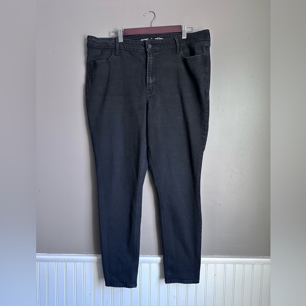Old Navy High Rise Super Skinny Jeans Women’s Size 18 Plus Black Denim